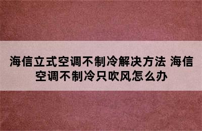 海信立式空调不制冷解决方法 海信空调不制冷只吹风怎么办